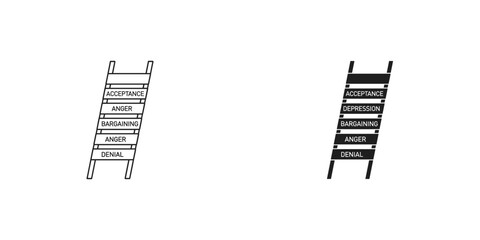 Climb the ladder of emotional stages from denial to acceptance, find mental health resources for support © ICON  WAREHOUSE