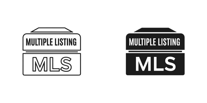 Find your dream home with MLS multiple listing service real estate listings, simplified icon for property search - Powered by Adobe