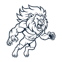 lion mascot logo vector design template modern style