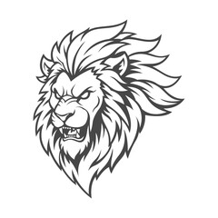 lion mascot logo vector design template modern style