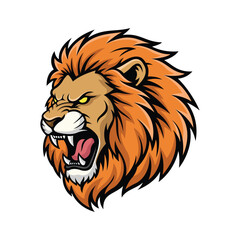 lion mascot logo vector design template modern style