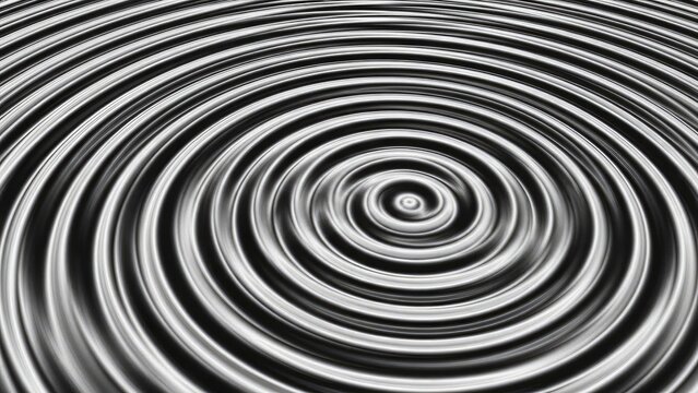 Mesmerizing silver concentric circles create a captivating modern backdrop, perfect for abstract design, hypnotic visuals, and visual illusions