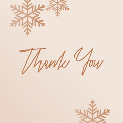 Clean and minimal thank you card design with soft beige background and elegant snowflakes. Perfect for winter branding, holiday thank you notes, business appreciation cards, and seasonal greetings.