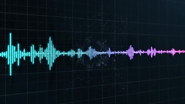Abstract sound waveform energy burst visualizer
