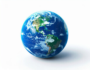 Fototapeta premium 3D photorealistic Earth globe focusing on the Americas and Africa. Global geography and travel