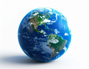 Fototapeta premium 3D photorealistic Earth globe focusing on the Americas and Africa. Global geography and travel