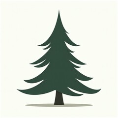 Obraz premium Premium pine tree illustration for corporate branding, marketing campaigns, and website hero images with copy space for text on white background