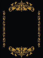 Retro Gold Border For Diploma Template