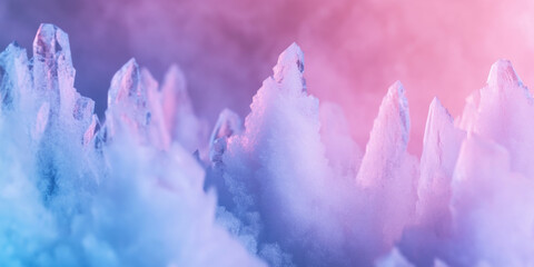 Vibrant pink and blue crystals creating ethereal landscape