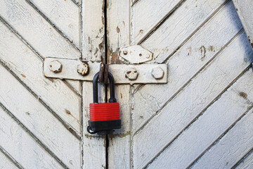 red padlock garage door