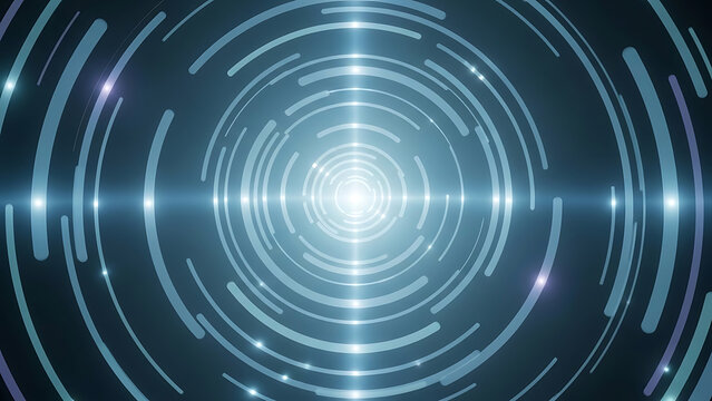 Abstract digital fingerprint with glowing blue light streaks