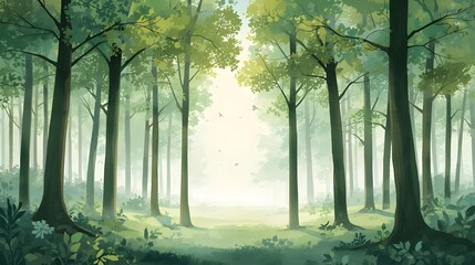 Generative AI- morning in the forest