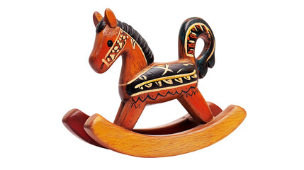 wooden toy horse isolated on white background 