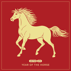 Traditional Chinese Golden Horse Design for Lunar New Year Celebration