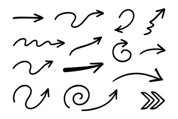 Hand-drawn doodle arrows pointing in various directions for navigation and design