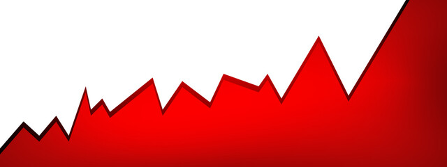 abstract background with red ribbon, gradient red shadow illustration red stock market graph chart...