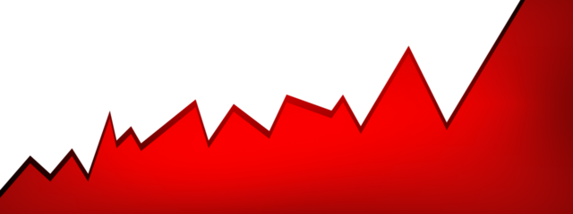 abstract background with red ribbon, gradient red shadow illustration red stock market graph chart showing business growth isolated on white or transparent png