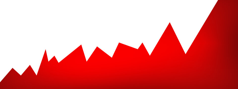 red and white flags, red and white lines, abstract red background, red line graph, Transparent stock market chart showing business growth, rising trends, financial performance, investment progress, 