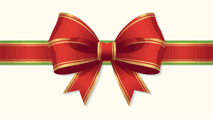 Vector Christmas bow element decoration with flat design, featuring a vibrant and modern aesthetic, bold lines, and a two-dimensional appearance