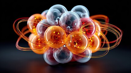 Atom: A vibrant illustration showcasing the intricate structure of an atom, with electrons orbiting the nucleus, conveying the fundamental essence of matter and the fascinating world of science.