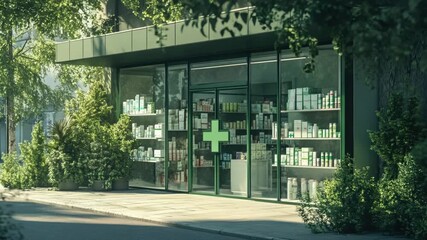 Video A retail storefront with many products displayed on shelves and counters