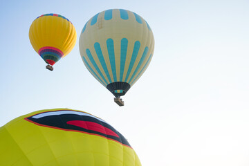 Obraz premium Hot Air Balloon over Cappadocia Valleys in Nevsehir, Turkiye