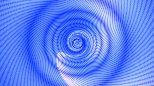 Schnelle, zentrierte spiralartige, Wellenbewegung in Blau, Videohintergrund, Action, Farbenfrohe, grafische Designelemente in Farbe und Textur