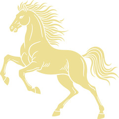 Stunning Golden Horse Rearing Upward a Symbol of Untamed Spirit