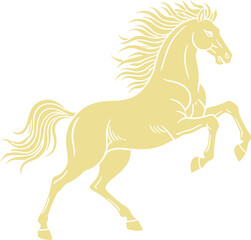 Majestic Golden Horse Rearing Proudly a Symbol of Strength and Freedom