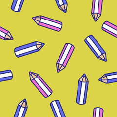 Cute colored pencils pattern background vector design