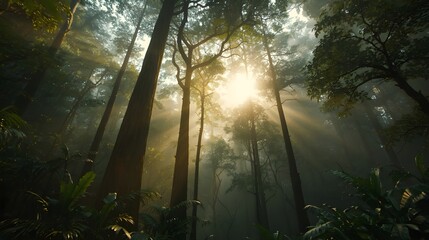 Generative AI- sun rays in the forest