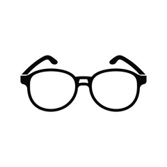 Vector illustration Black round glasses icon on white background