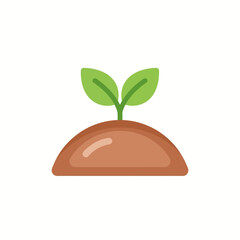 Illustration vector of a small green sprout growing from brown soil