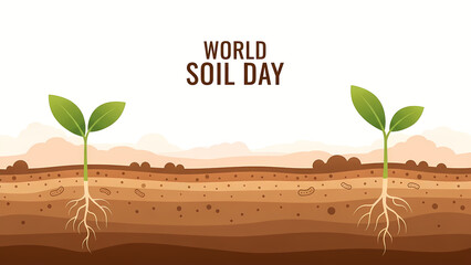 Illustration of the importance of healthy soil for plants growth