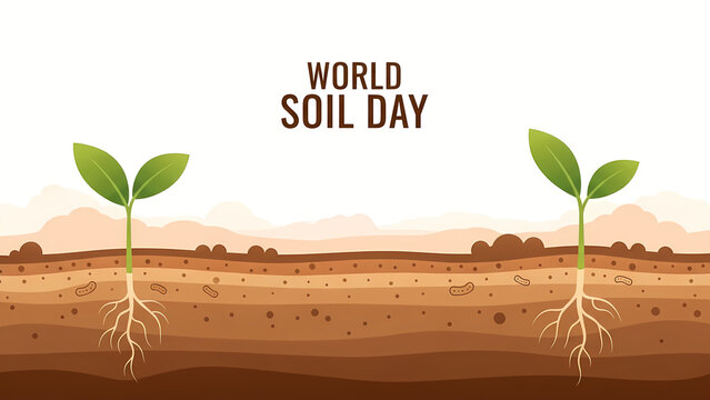 Illustration of the importance of healthy soil for plants growth