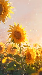 Captivating Sunflower Field A Golden Symphony of Nature's Beauty Under a Sunny Sky