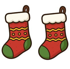 christmas socks vector illustration
