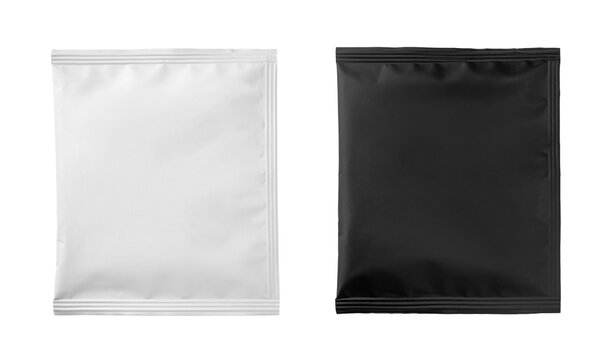 Pouches sachet packaging isolated on white background..