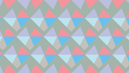 Pink and blue retro geometric seamless triangle pattern wallpaper