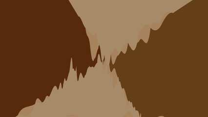 Abstract brown landscape with a silhouetted tree and sun in a vintage torn paper vector style