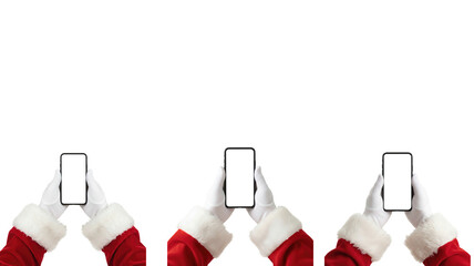 Santa Hands Holding Phone