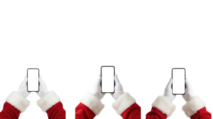 Santa Hands Holding Phone