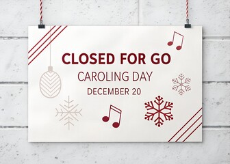 Closed for Carols on December 20 Festive Holiday Poster