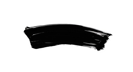 Black paint brush stroke isolated on white background abstract design