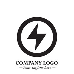 Sleek Electrical Logo Symbol on a Clean White Background for Modern Branding Design Elements Art