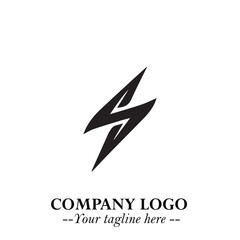 Sleek Electrical Logo Symbol on a Clean White Background for Modern Branding Design Elements Art