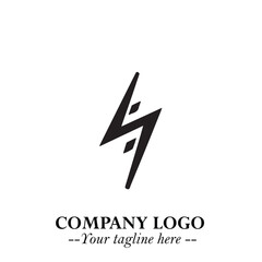 Sleek Electrical Logo Symbol on a Clean White Background for Modern Branding Design Elements Art