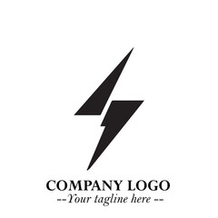 Sleek Electrical Logo Symbol on a Clean White Background for Modern Branding Design Elements Art