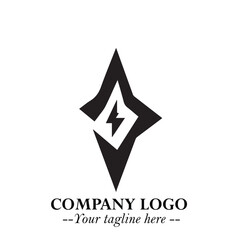 Sleek Electrical Logo Symbol on a Clean White Background for Modern Branding Design Elements Art