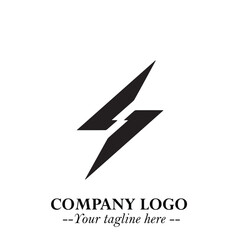 Sleek Electrical Logo Symbol on a Clean White Background for Modern Branding Design Elements Art